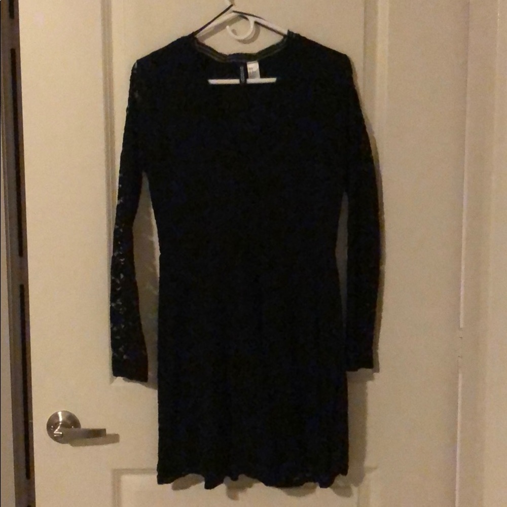 Long Sleeve Black Lace Dress